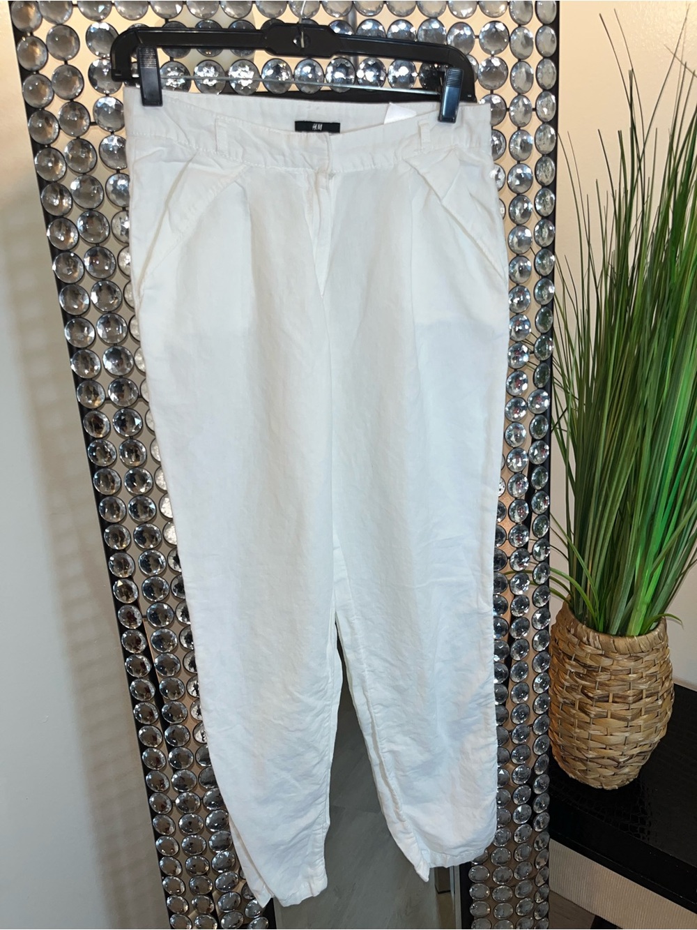 Women’s H&M White Linen Pants Size 4